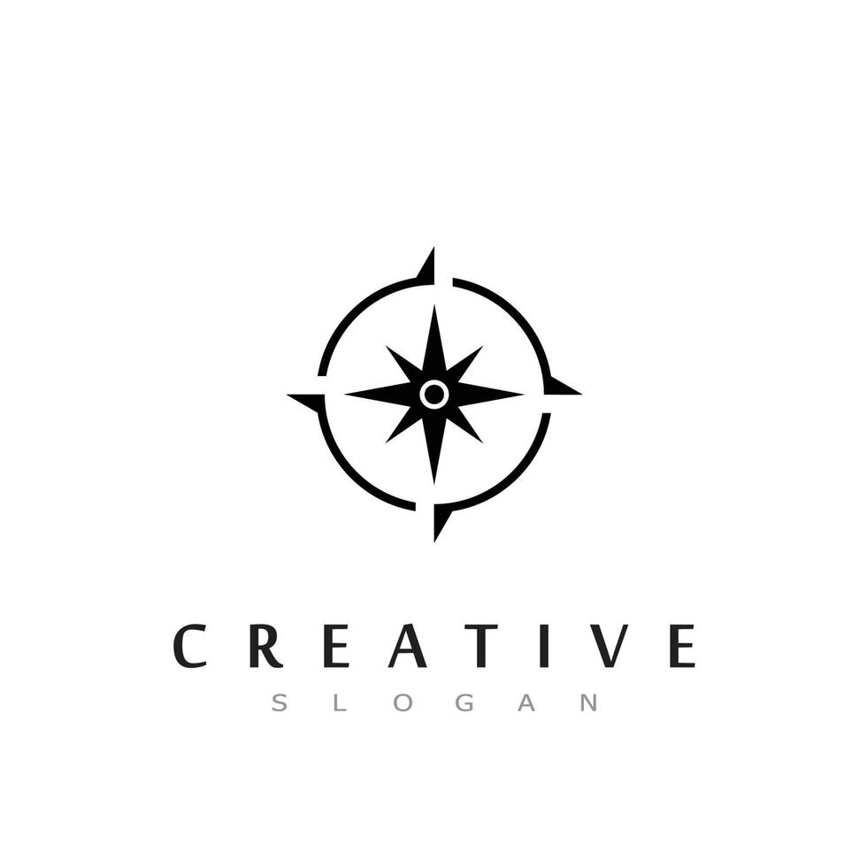 modèle de conception de logo de concept de boussole créative vecteur