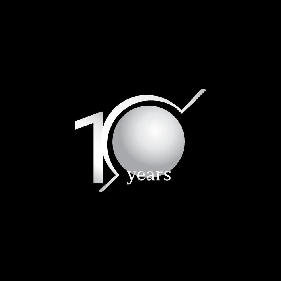 10 ans anniversaire célébration cercle blanc vector illustration de conception de modèle