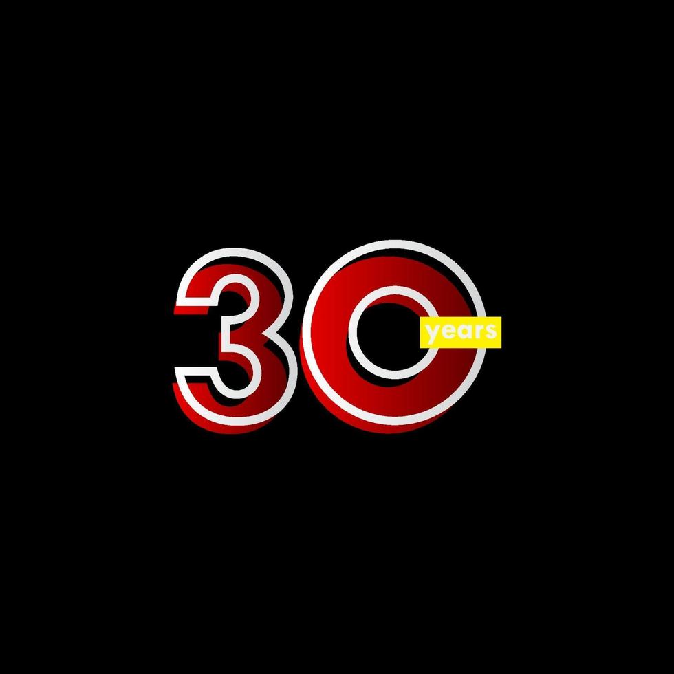 30 ans anniversaire célébration ligne vector illustration de conception de modèle