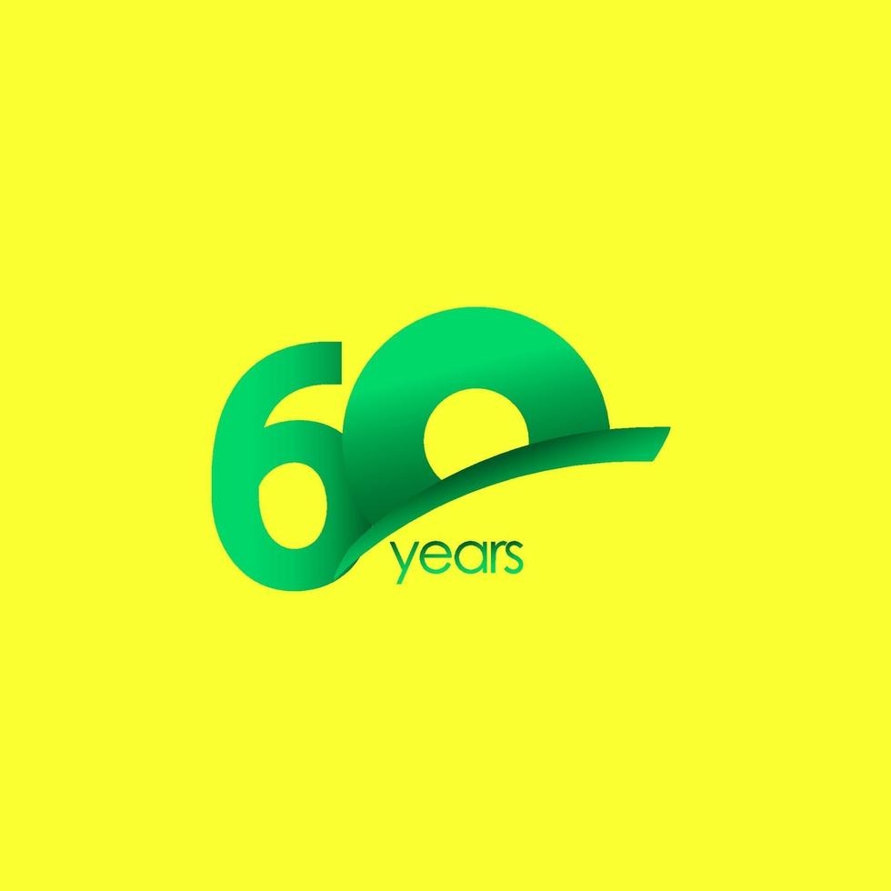 60 ans anniversaire célébration forme verte vector illustration de conception de modèle