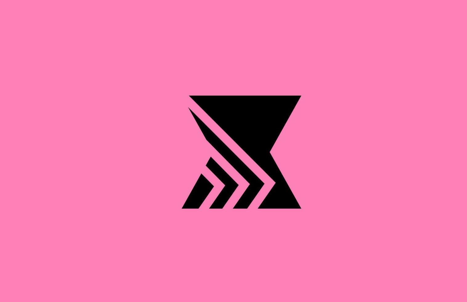 rose noir X alphabet lettre logo icône conception avec géométrique lignes. Créatif modèle pour entreprise et affaires vecteur
