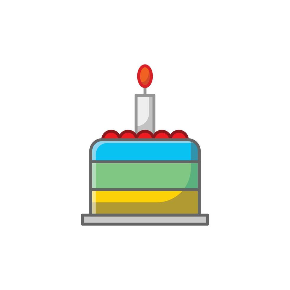 anniversaire gâteau avec bougies dessin animé vecteur isolé illustration