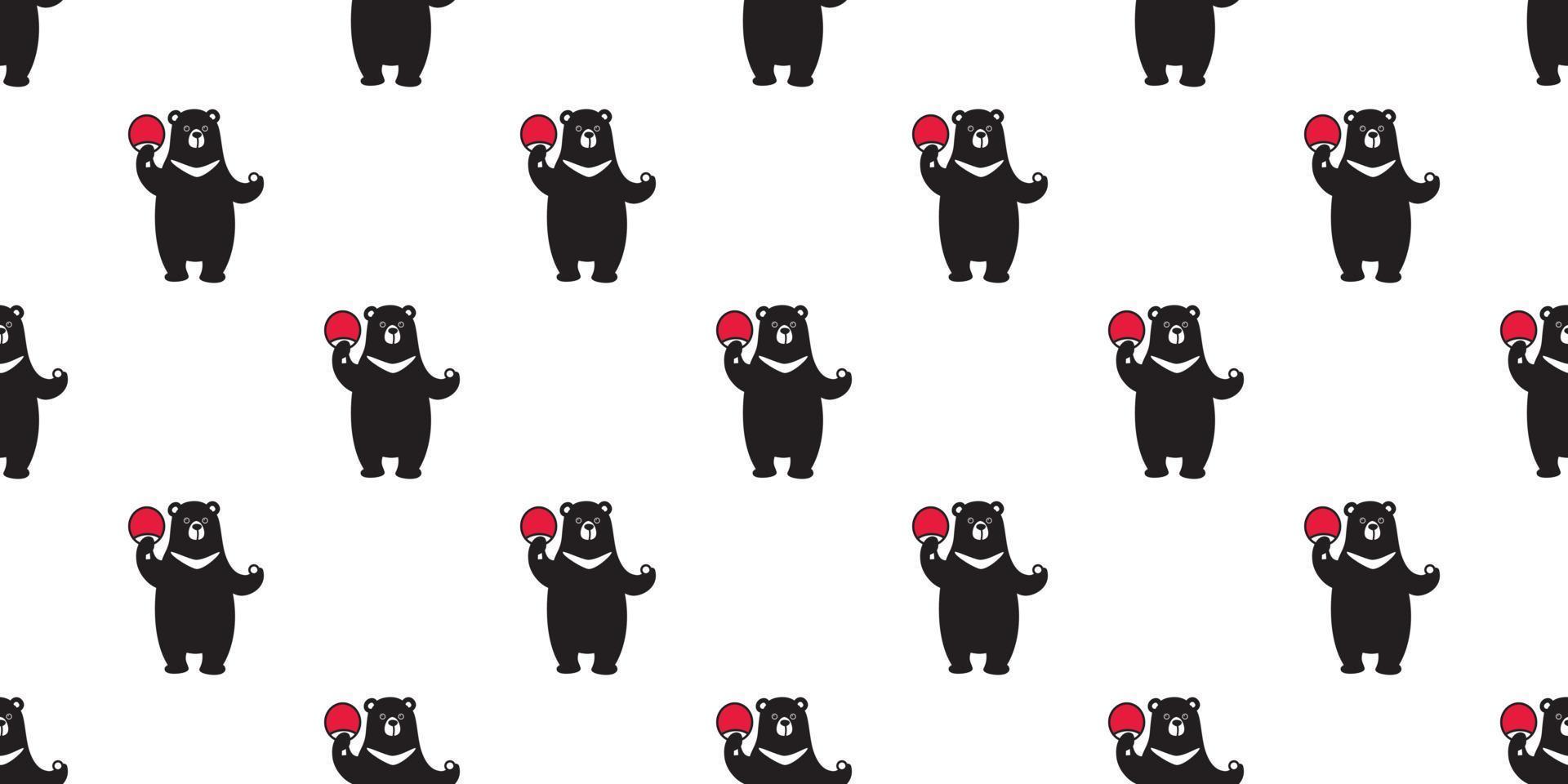 ours sans couture modèle vecteur polaire ours ping pong Contexte fond d'écran isolé