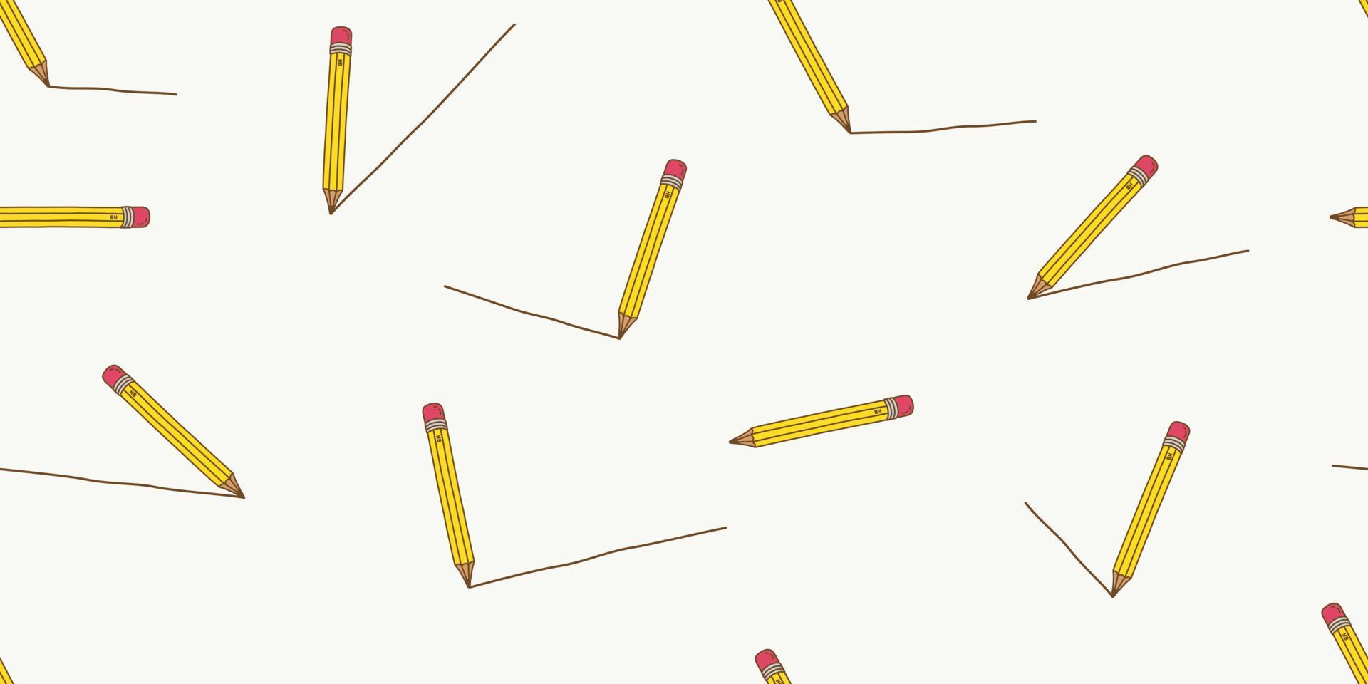 crayon sans couture modèle stylo vecteur isolé fond d'écran Contexte illustration dessin animé