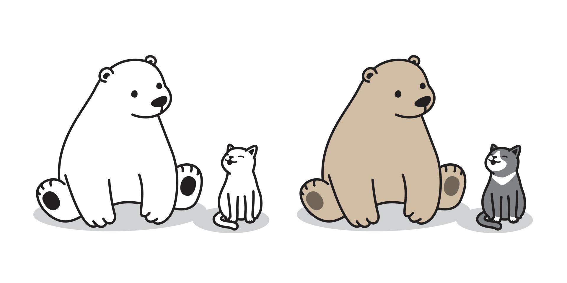 ours vecteur polaire ours logo icône séance chat illustration personnage dessin animé