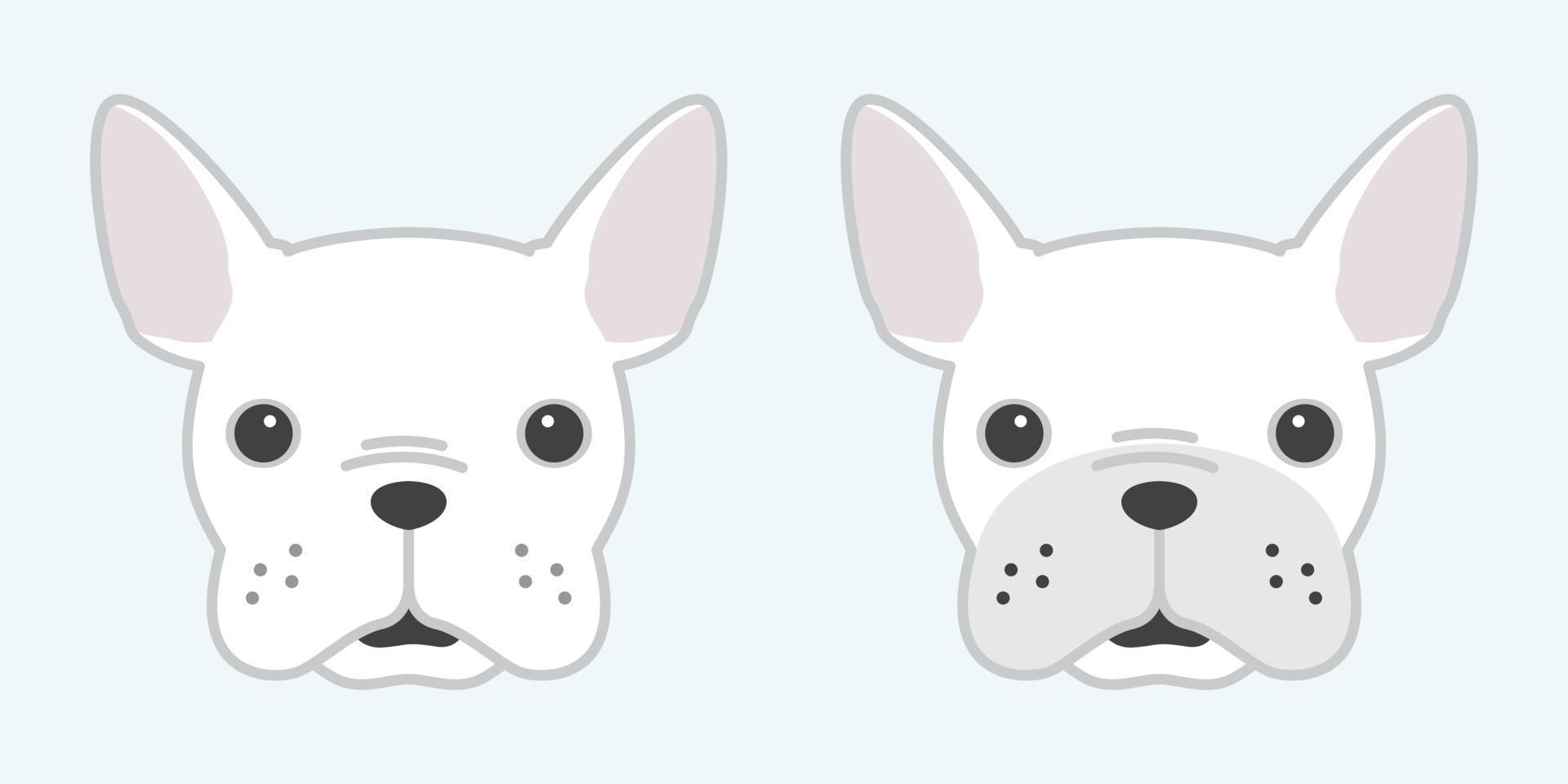 chien vecteur français bouledogue icône logo tête visage dessin animé illustration personnage blanc