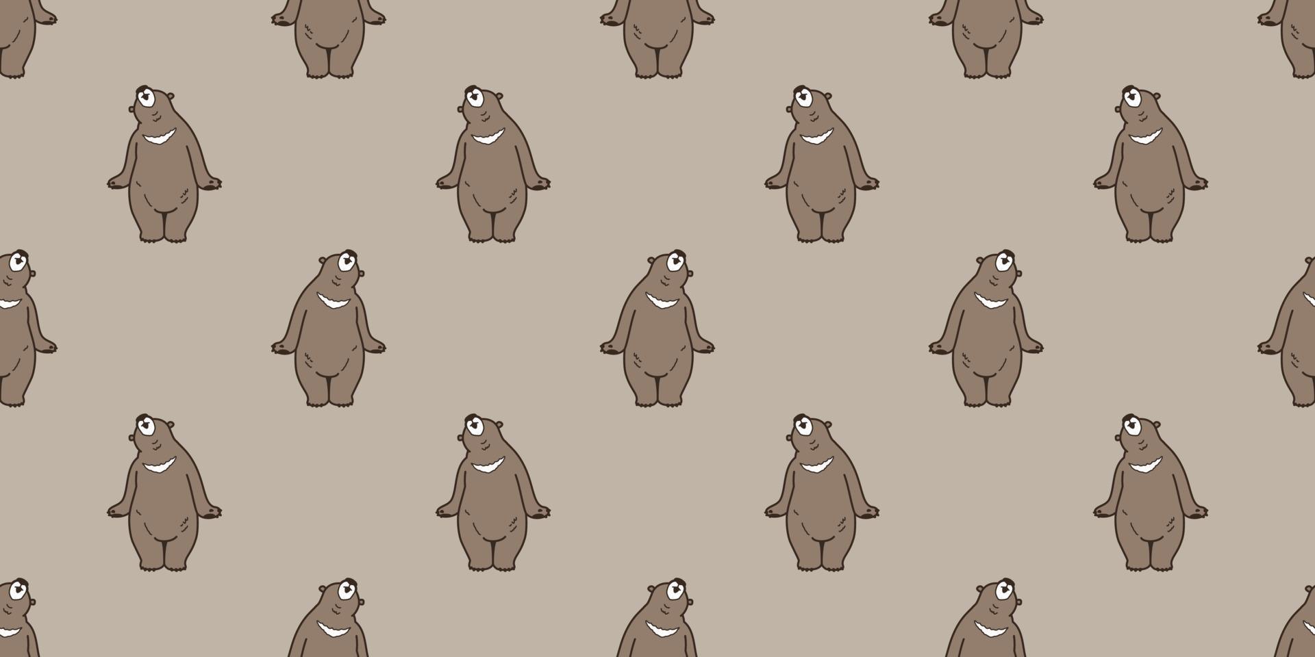 sans couture modèle ours polaire ours vecteur icône isolé fond d'écran Contexte marron