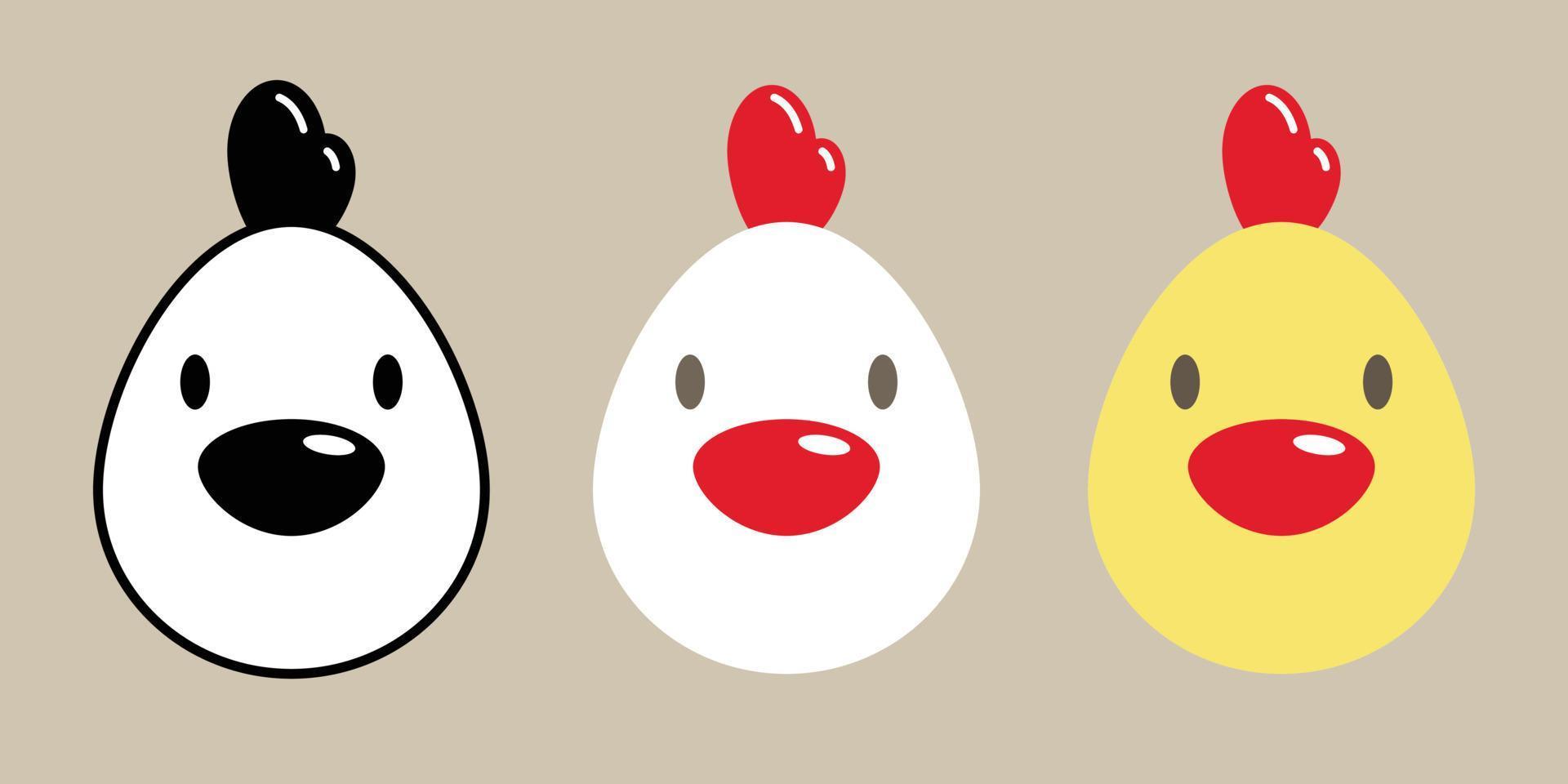 poulet vecteur icône logo coq poule Oeuf dessin animé personnage illustration
