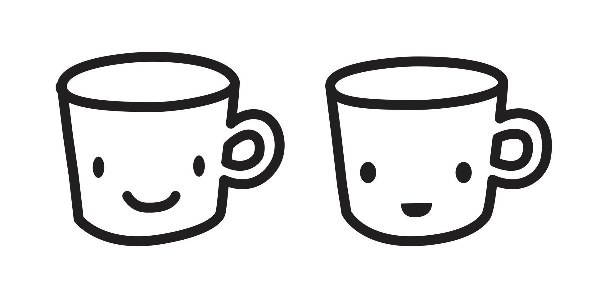 tasse vecteur icône logo café thé jus griffonnage illustration
