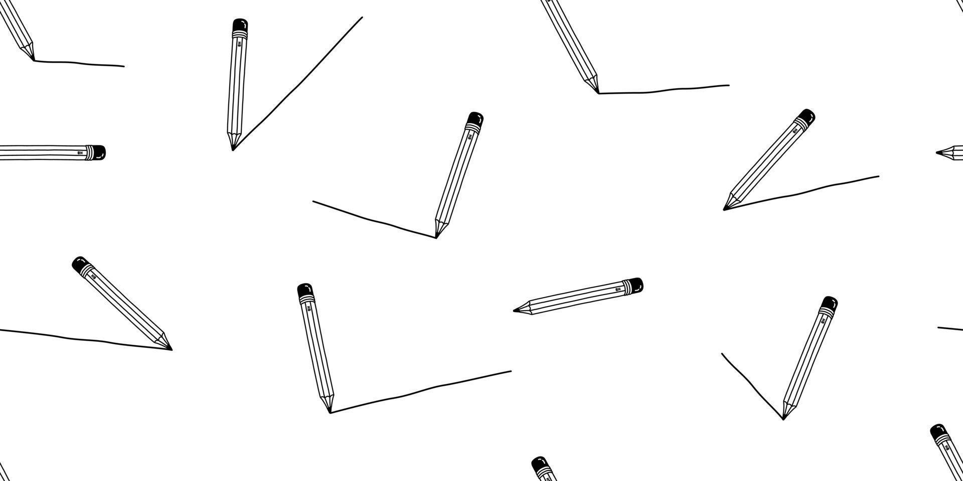 crayon sans couture modèle stylo vecteur isolé fond d'écran Contexte blanc