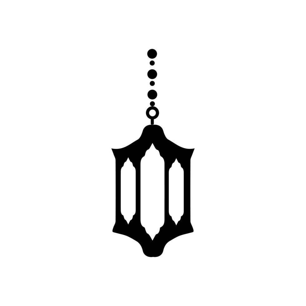 islamique lanternes illustration conception, islamique silhouette décoration modèle vecteur. ornement islamique Ramadan lanterne symbole. plat arabe icône noir et blanc, contour vecteur