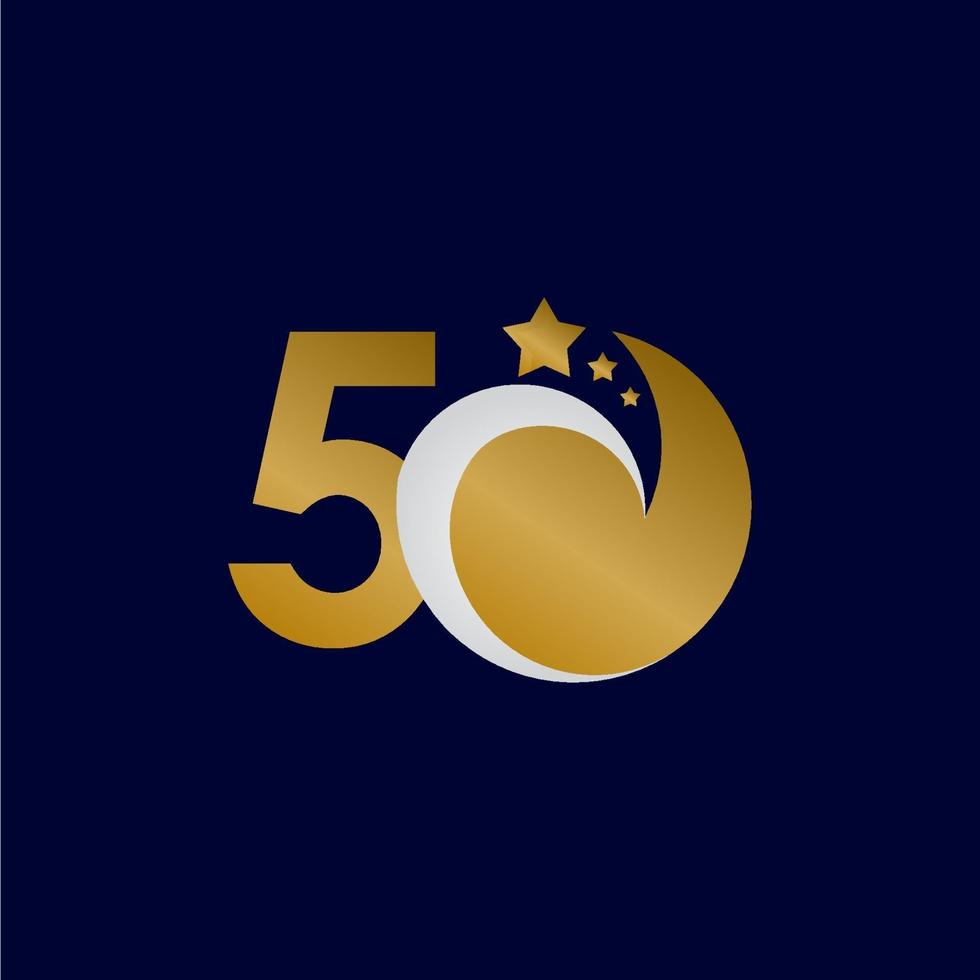 50 ans anniversaire star dash or célébration vector illustration de conception de modèle