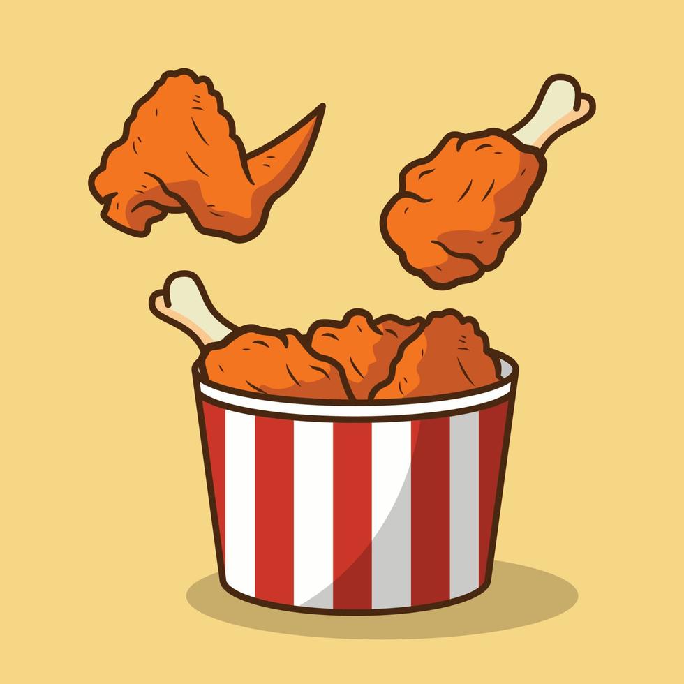 le illustration de frit poulet vecteur