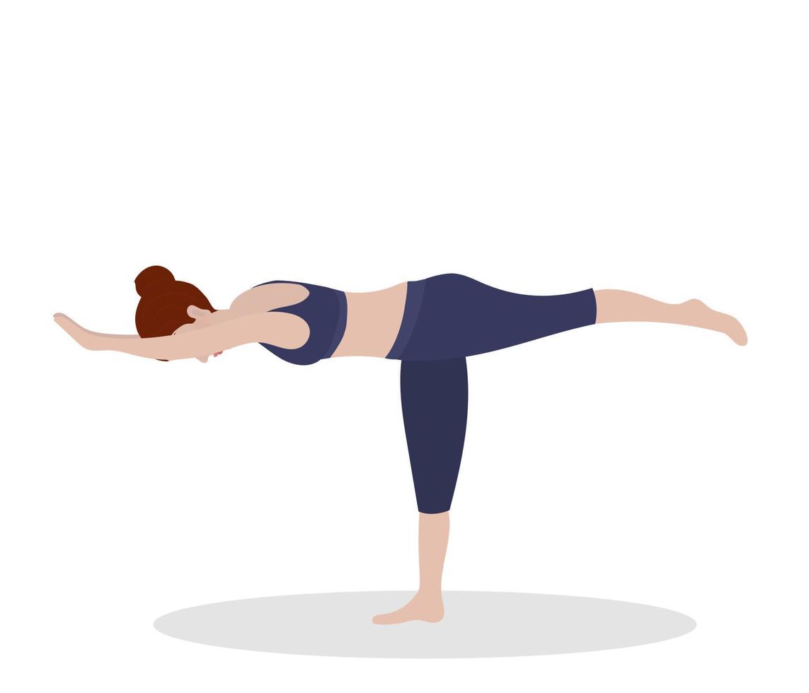 femme exercice yoga. vecteur illustration dans plat dessin animé style, concept illustration pour en bonne santé mode de vie, sport, faire de l'exercice.