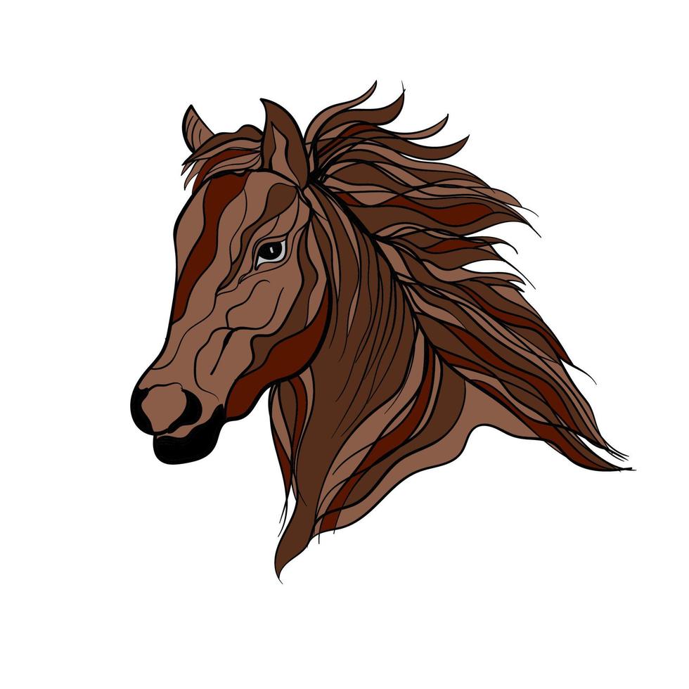 cheval tête art main dessiner vecteur illustration