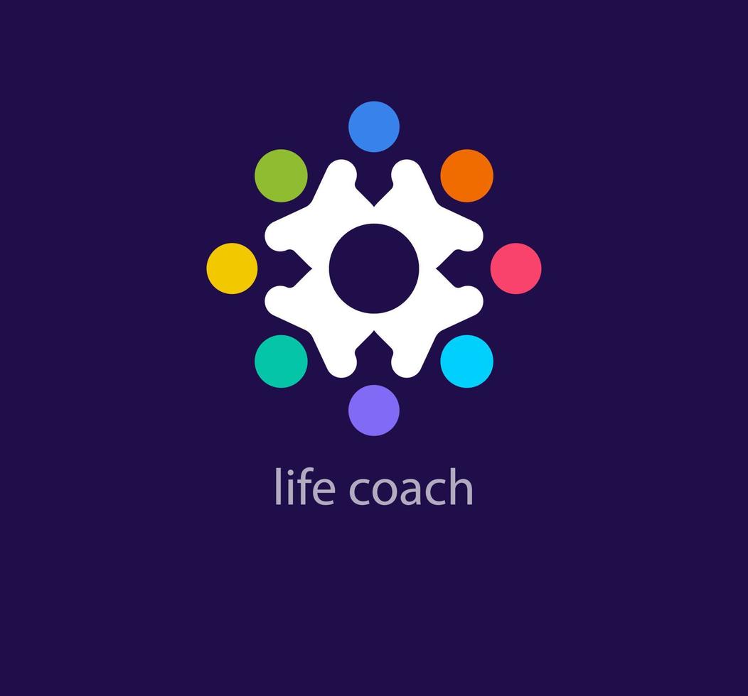 unique la vie entraîneur logo. tendance Couleur transitions. communauté soutien équipe logo modèle. vecteur
