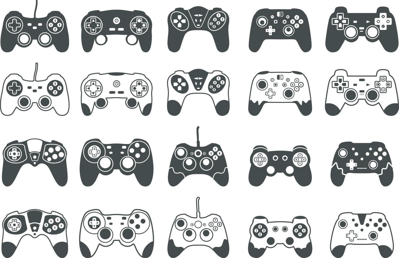 Jeu manette silhouette, Jeu manette svg, vidéo Jeux manette, joypad svg, en jouant appareil, Jeu console vecteur illustration.