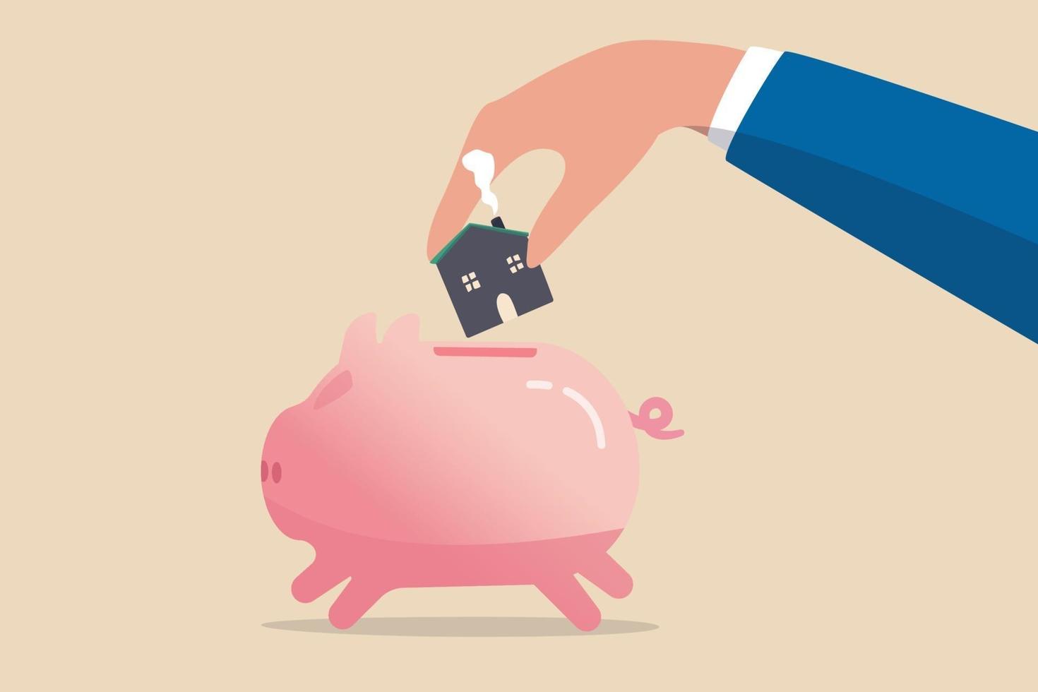 épargner pour une maison, un prêt hypothécaire ou un prêt immobilier vecteur