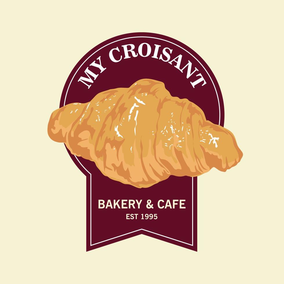 croissant vecteur illustration logo conception, parfait pour boulangerie magasin logo