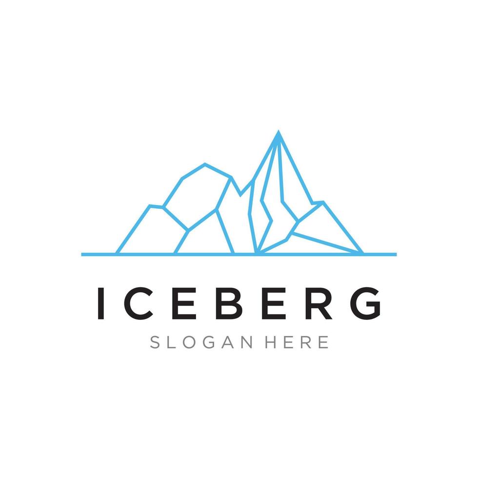 abstrait géométrique Arctique iceberg logo conception minimaliste vecteur illustration.