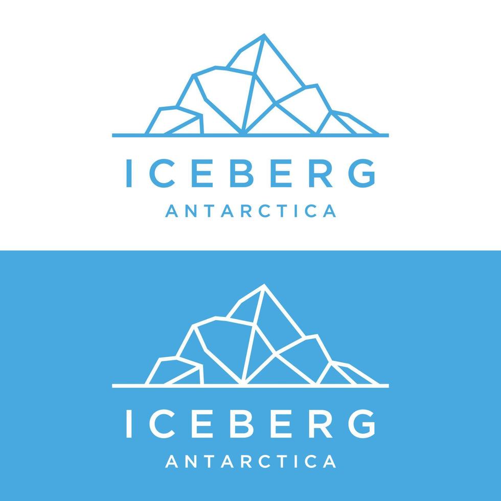 abstrait géométrique Arctique iceberg logo conception minimaliste vecteur illustration.