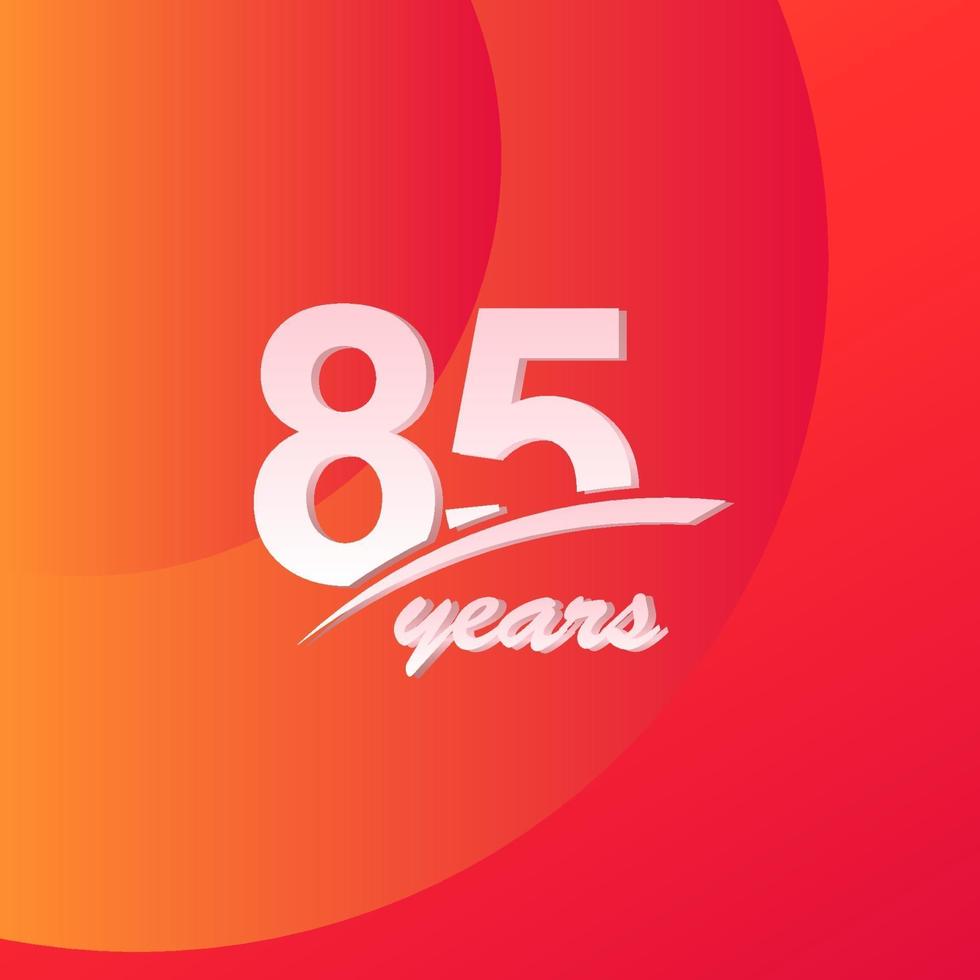 85 ans anniversaire couleur ligne complète élégante célébration vecteur modèle illustration de conception