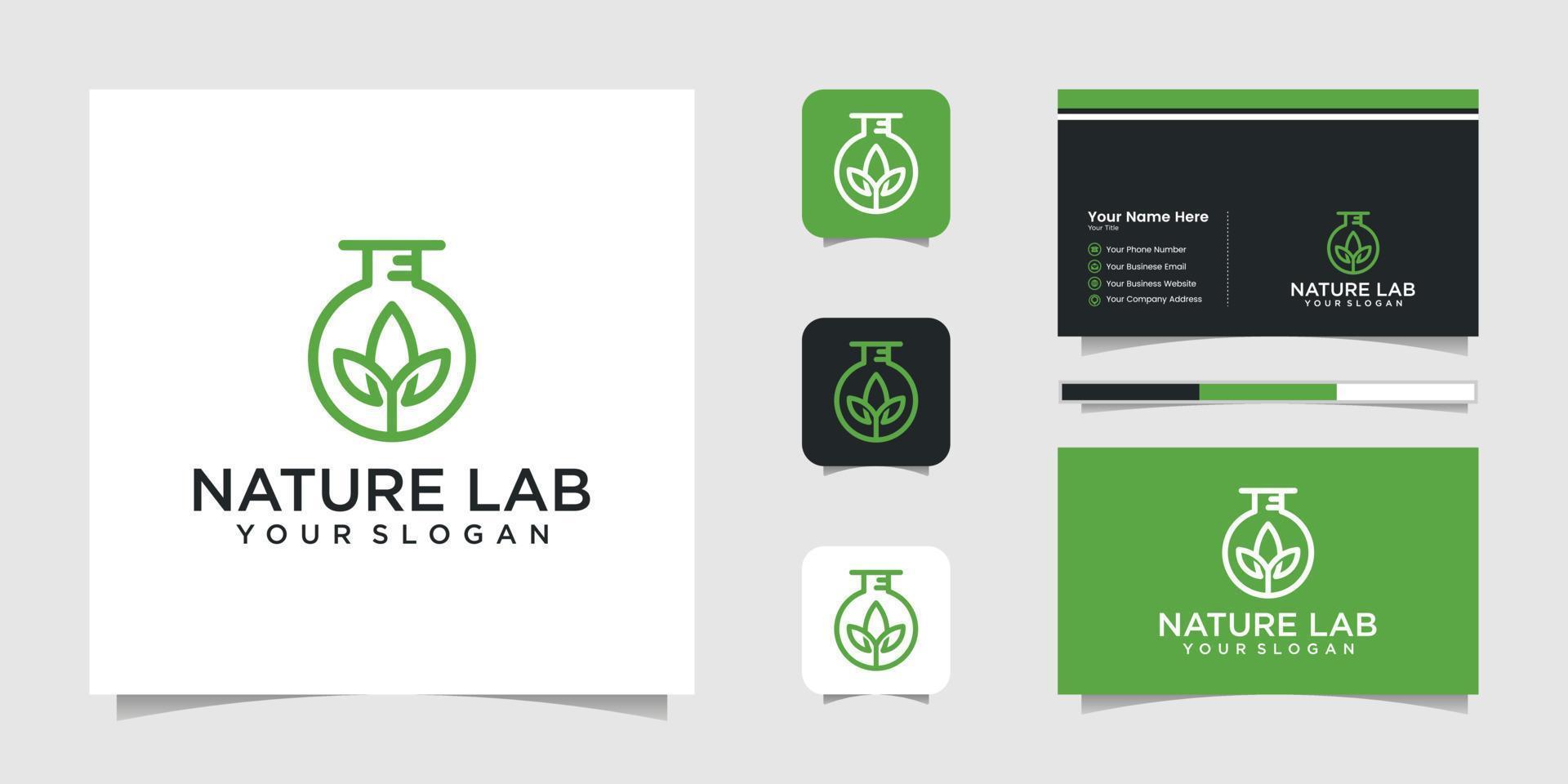 la nature laboratoire logo dessins vecteur, science logo et affaires carte vecteur
