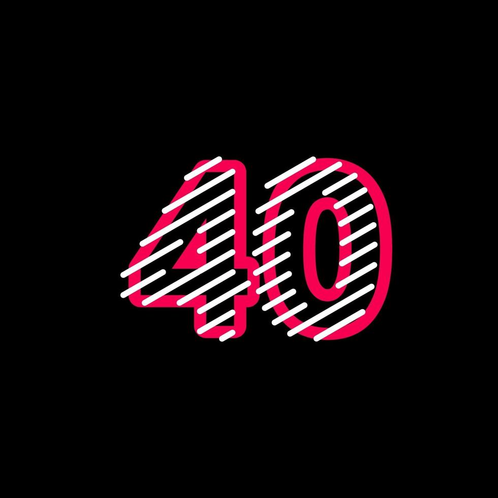 40 ans anniversaire ligne design logo vector illustration modèle