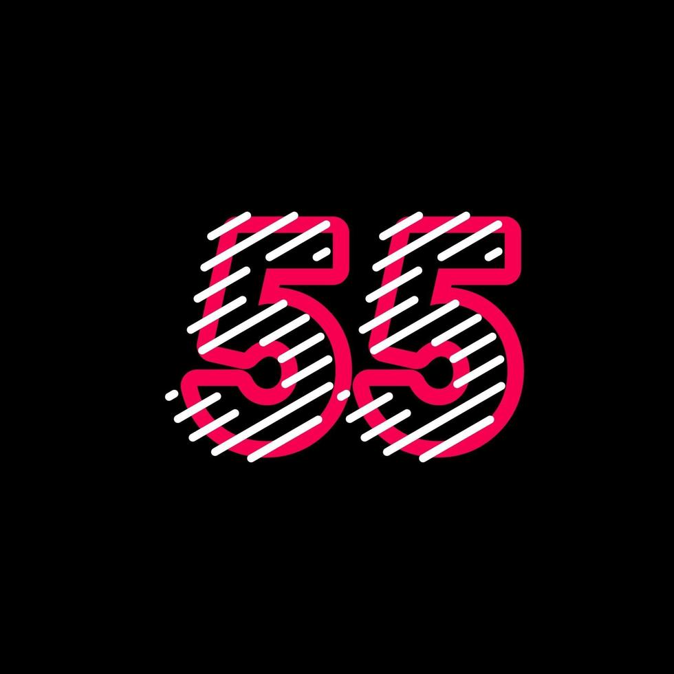 55 ans anniversaire ligne design logo vector illustration de modèle