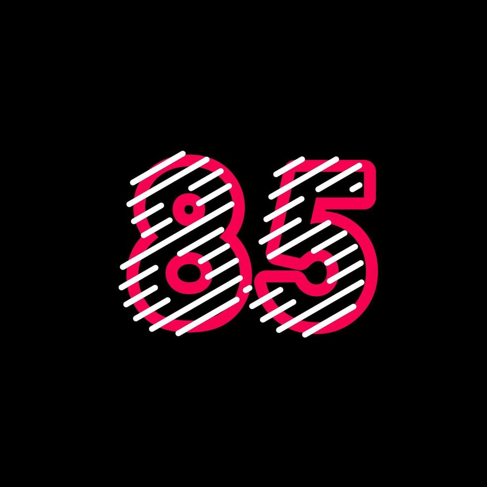 85 ans anniversaire ligne design logo vector illustration de modèle