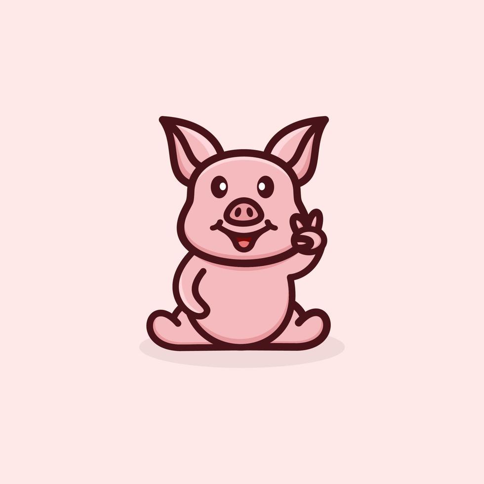création de logo de cochon mignon vecteur