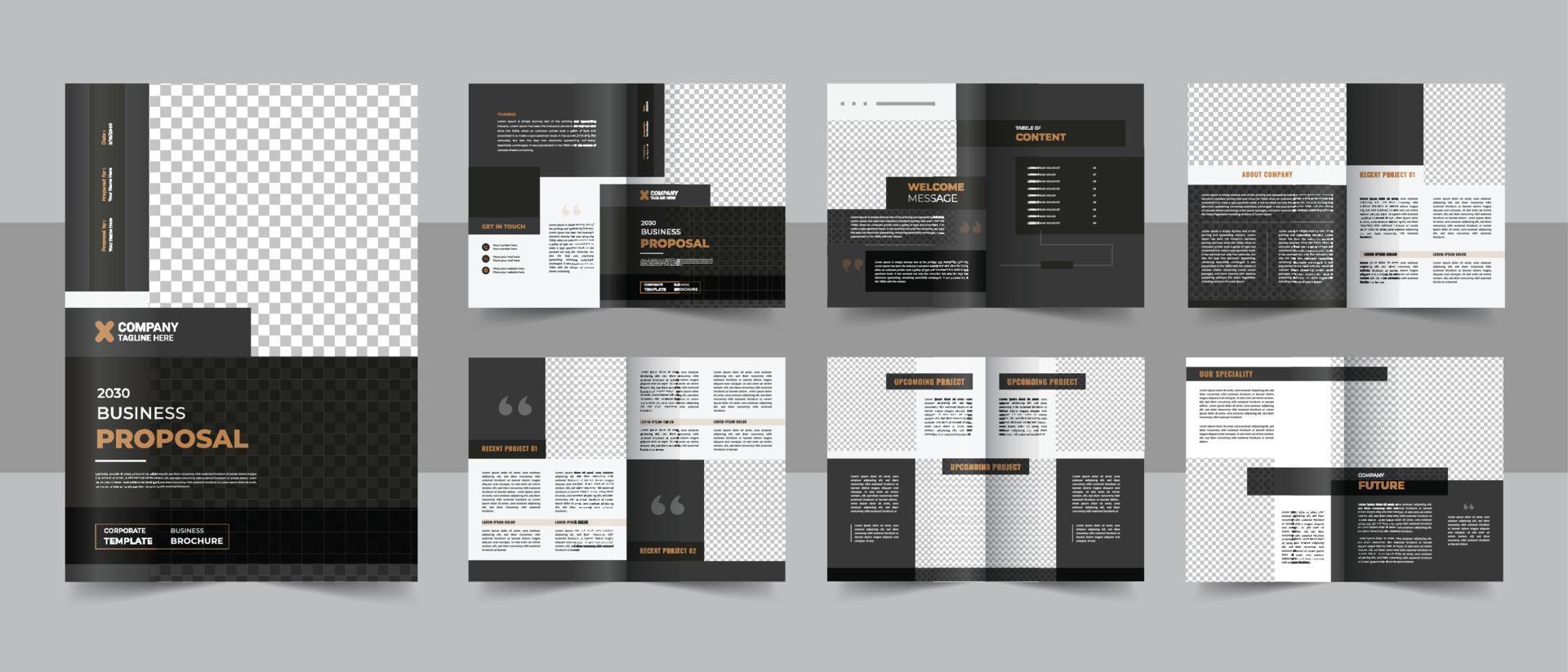 modèle de brochure de profil d'entreprise ou modèle de conception de brochure d'entreprise de plusieurs pages vecteur
