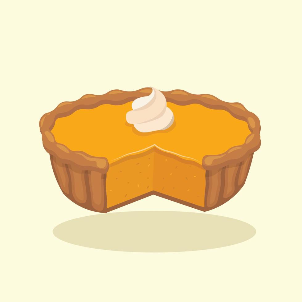 entier Orange tarte avec crème vecteur illustration