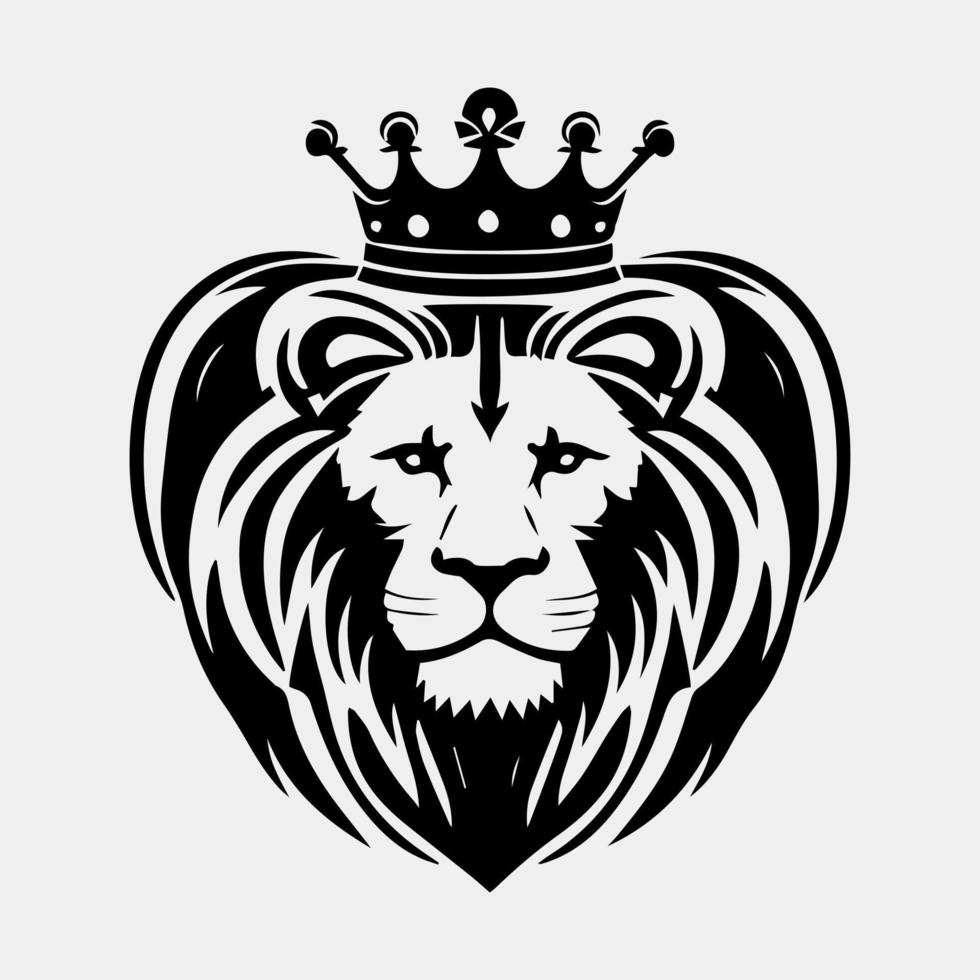 tête de une Lion avec une couronne vecteur logo