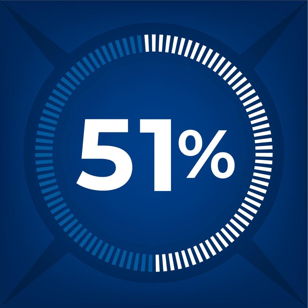 51 pour cent compter sur foncé bleu Contexte vecteur