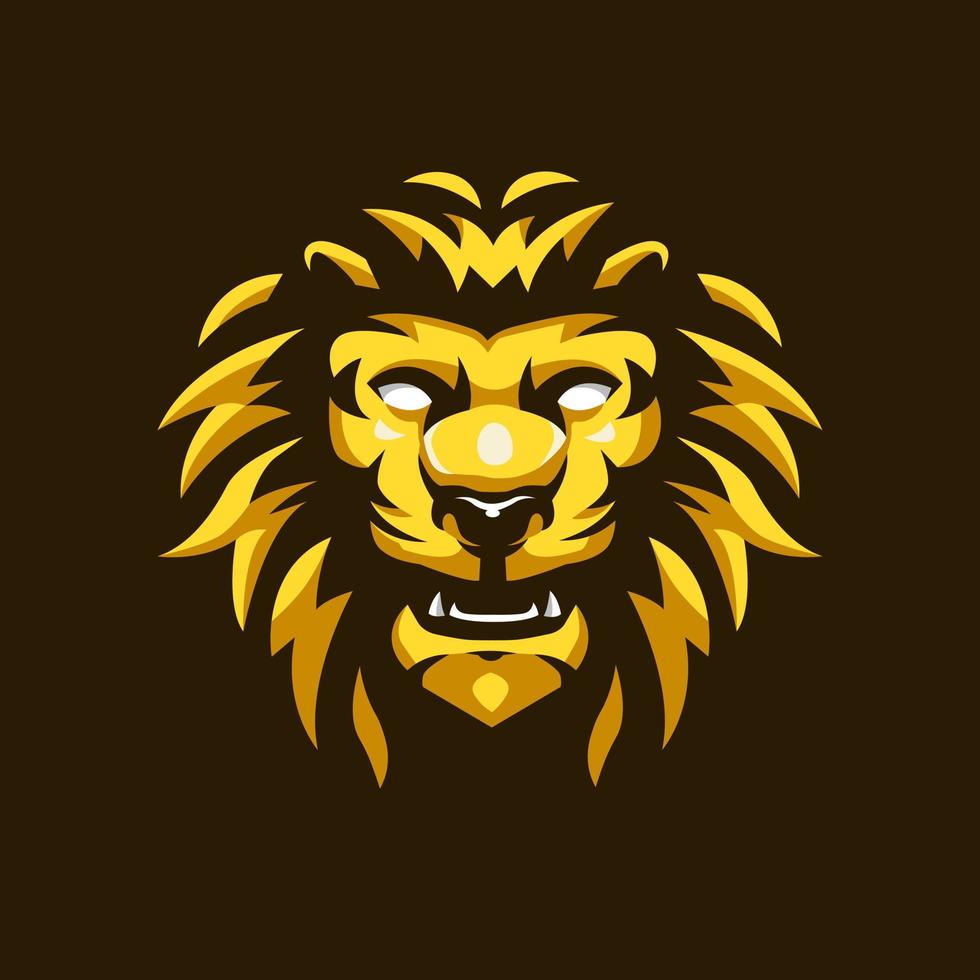 Lion visage mascotte logo conception vecteur