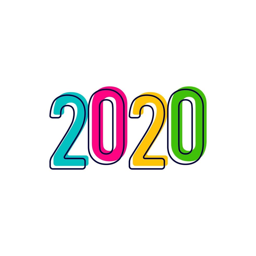 bonne année 2020 célébration vector illustration de conception de modèle