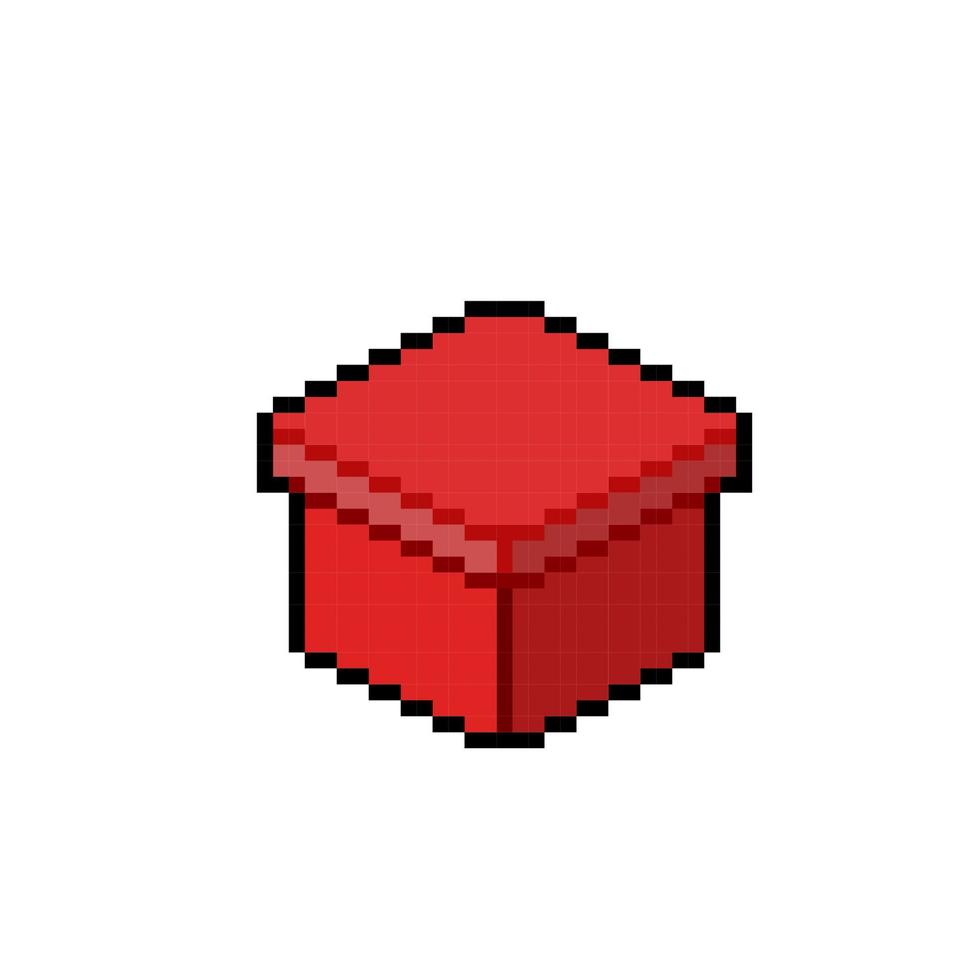 rouge boîte dans pixel art style vecteur