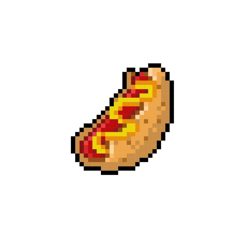 une Hot-dog dans pixel art style vecteur