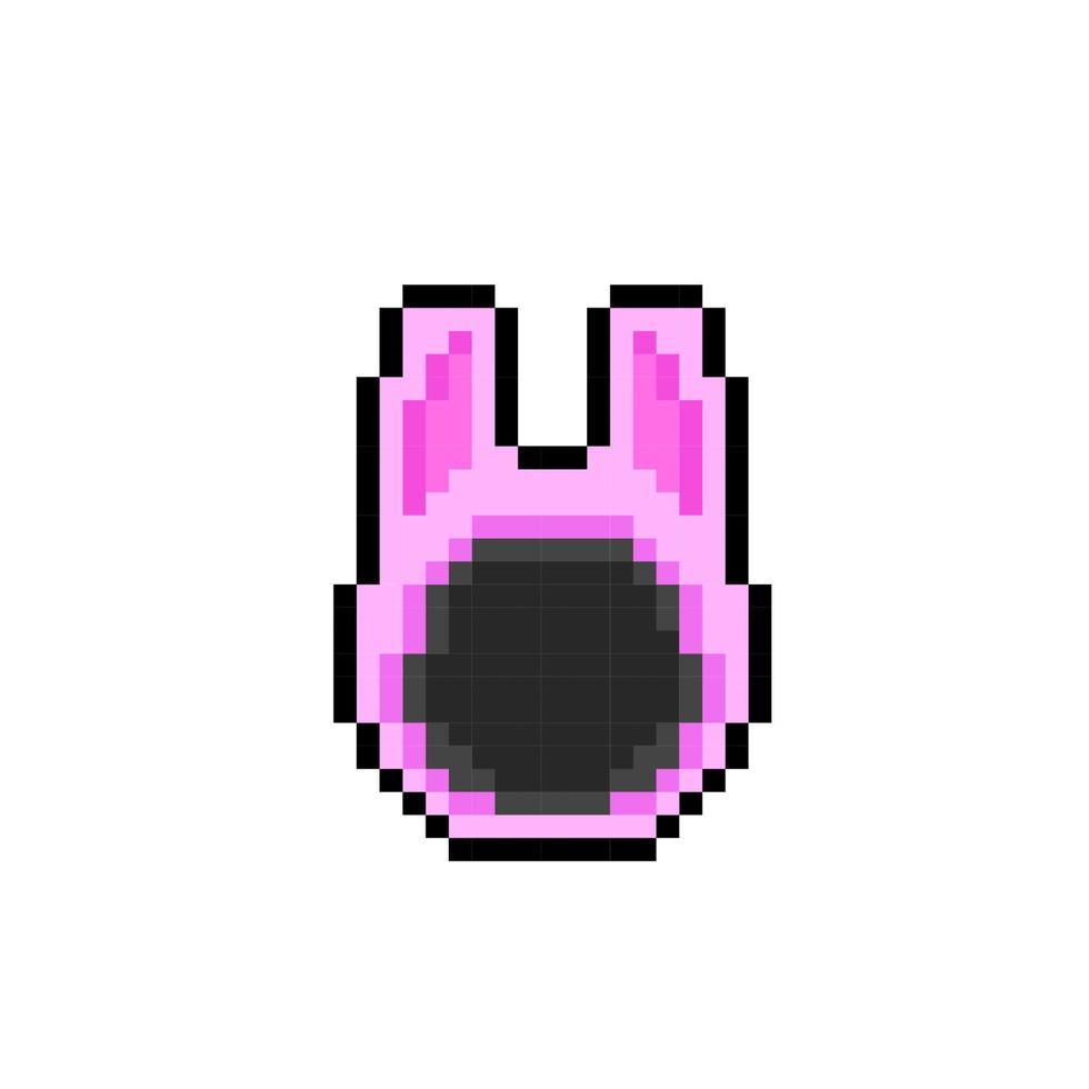 rose lapin capuche dans pixel art style vecteur