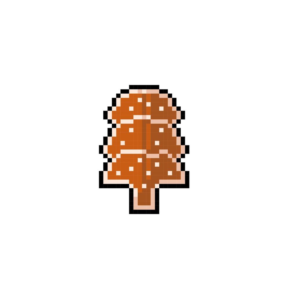 biscuit avec épicéa arbre forme dans pixel art style vecteur