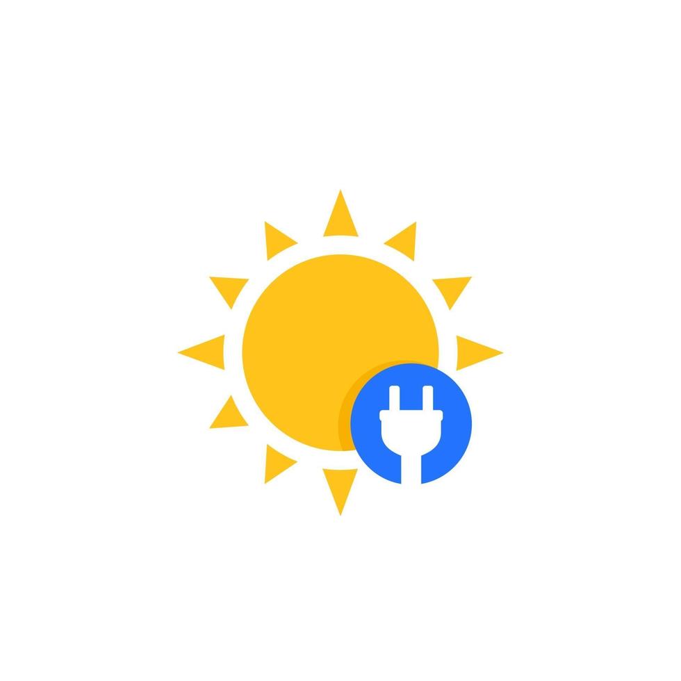 icône de l & # 39; énergie solaire avec prise électrique et soleil vecteur