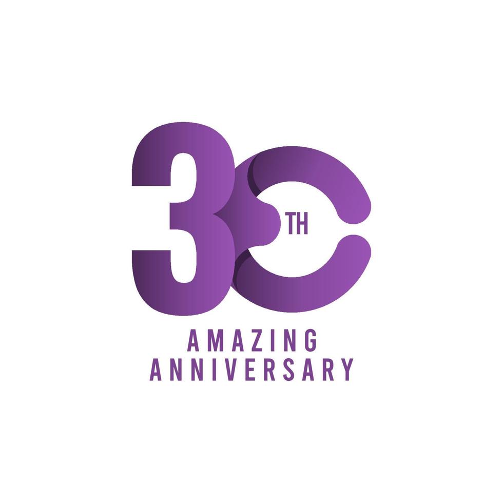 30 e anniversaire incroyable célébration vecteur modèle design illustration icône du logo