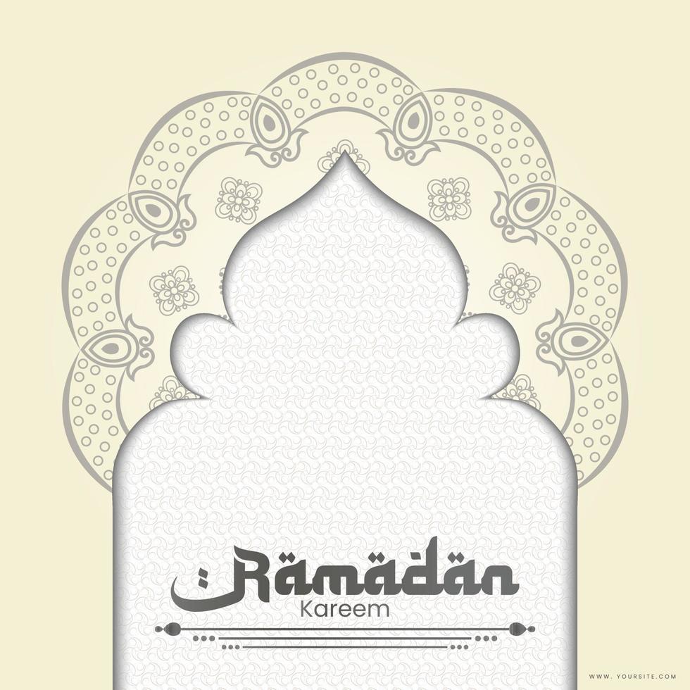 Ramadan kareem souhaitant conception avec produit espace vecteur