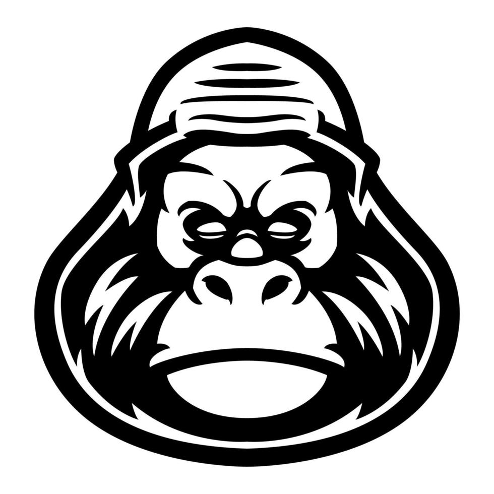 vecteur de conception de logo de gorille avec un style de concept d'illustration moderne pour l'impression d'insignes, d'emblèmes et de t-shirts. concept d'animaux sauvages. illustration de gorille de singe en colère pour équipe de sport et e-sport