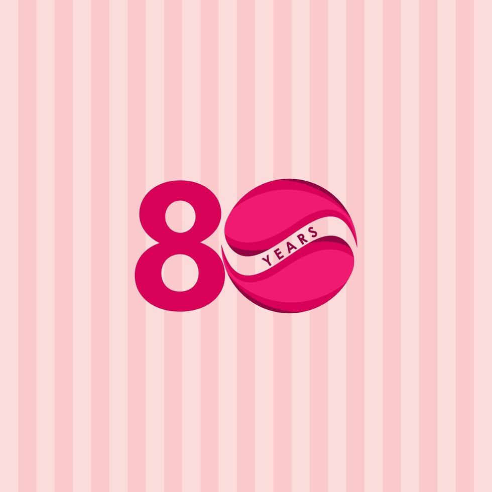 80 ans anniversaire célébration bonbons modèle vector illustration de conception de modèle