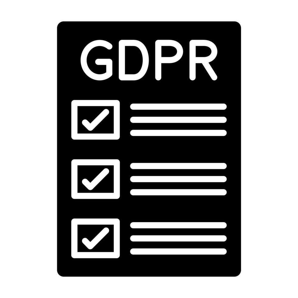 GDPR conformité icône style vecteur