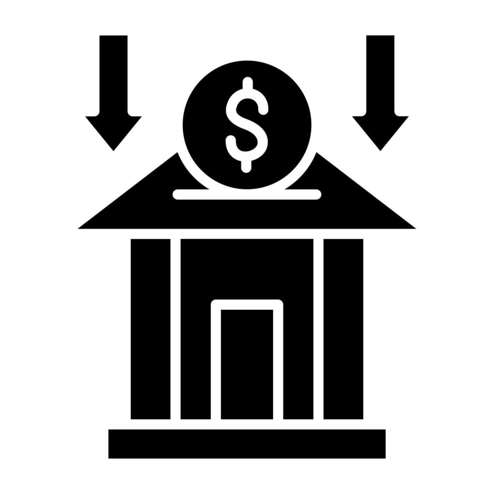 banque dépôt icône style vecteur