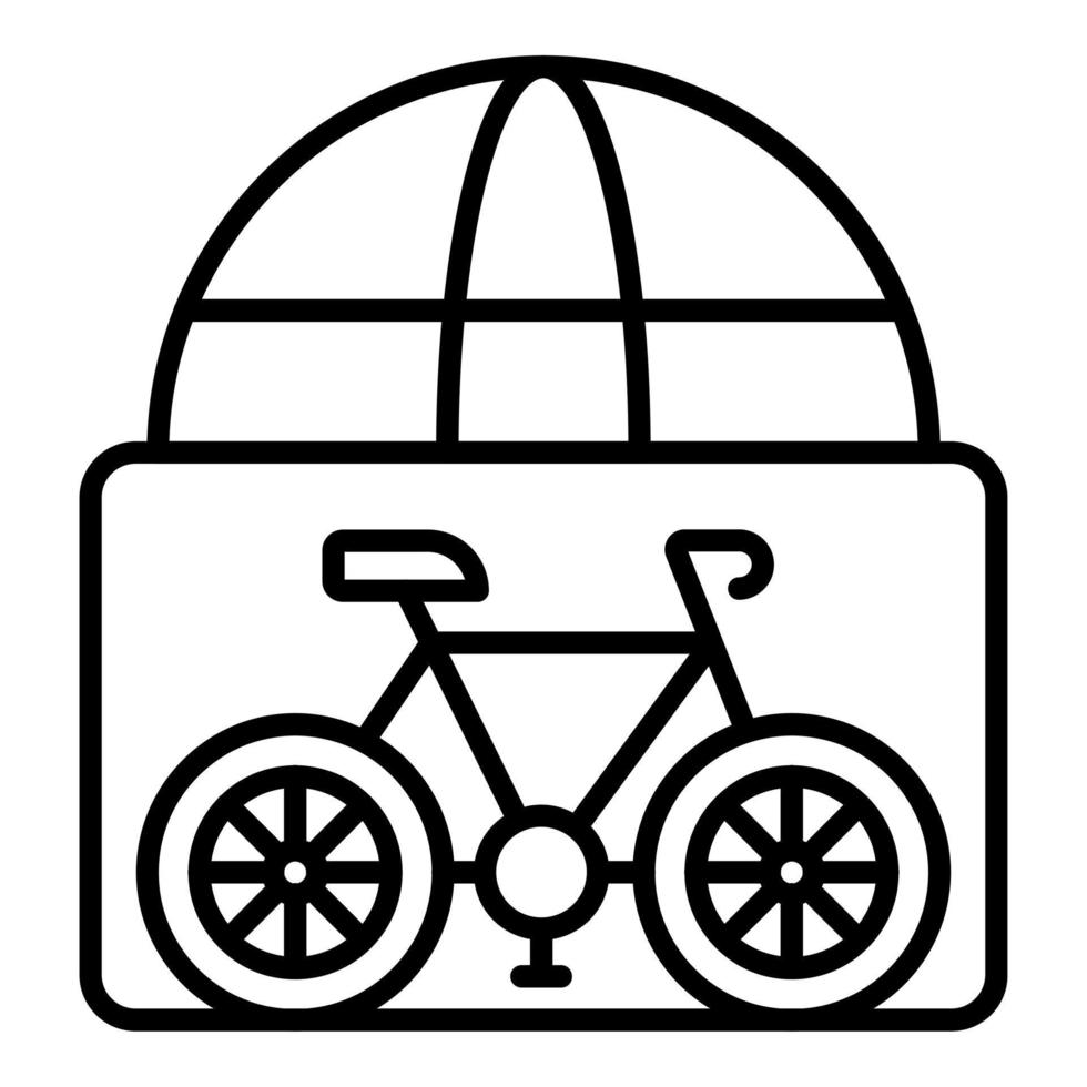 bicyclette pays visites guidées icône style vecteur