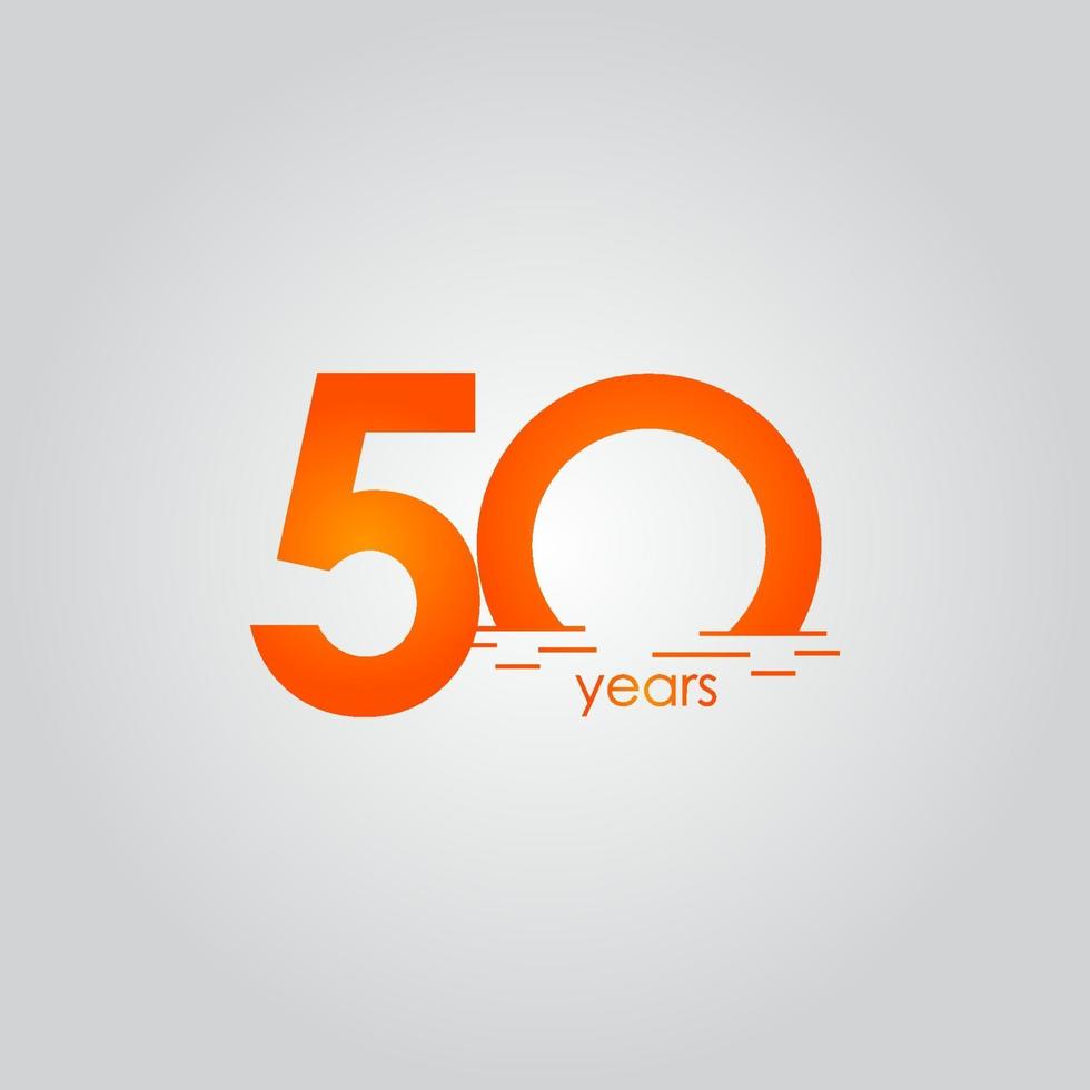50 ans anniversaire célébration coucher de soleil orange vector illustration de conception de modèle